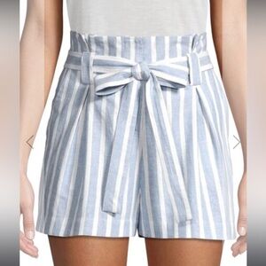 L’Agence Alex Paper Bag Shorts in Blue/White stripes size 27
